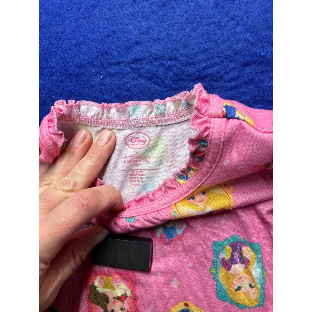 Princesscore Toddler Disney Collection Nightgown 2T Pink Long Sleeve Ruffle Trim